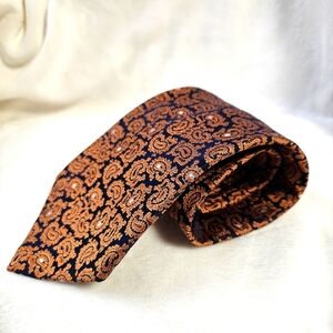 Nautica Navy/Copper Hues Elegant Paisley Men's Tie 57"x4"